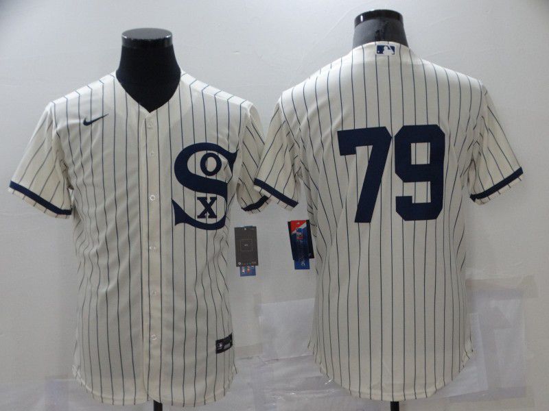 Men Chicago White Sox #79 No Name Cream stripe Dream version Elite Nike 2021 MLB Jersey->chicago white sox->MLB Jersey